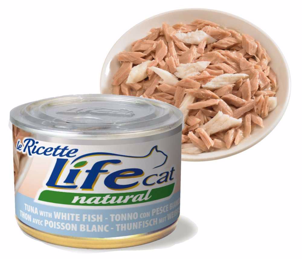 LifeCat Le Ricette Tuna with white Fish, konzerva 150 g