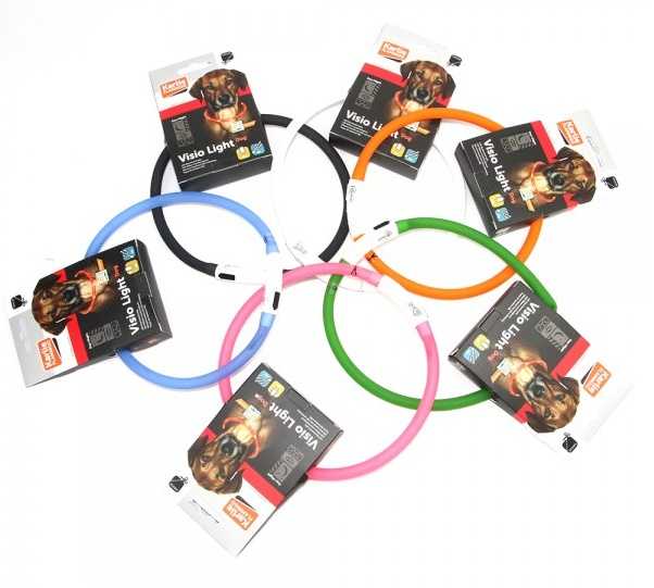 LED obojek dobíjecí Karlie, červená 75 cm