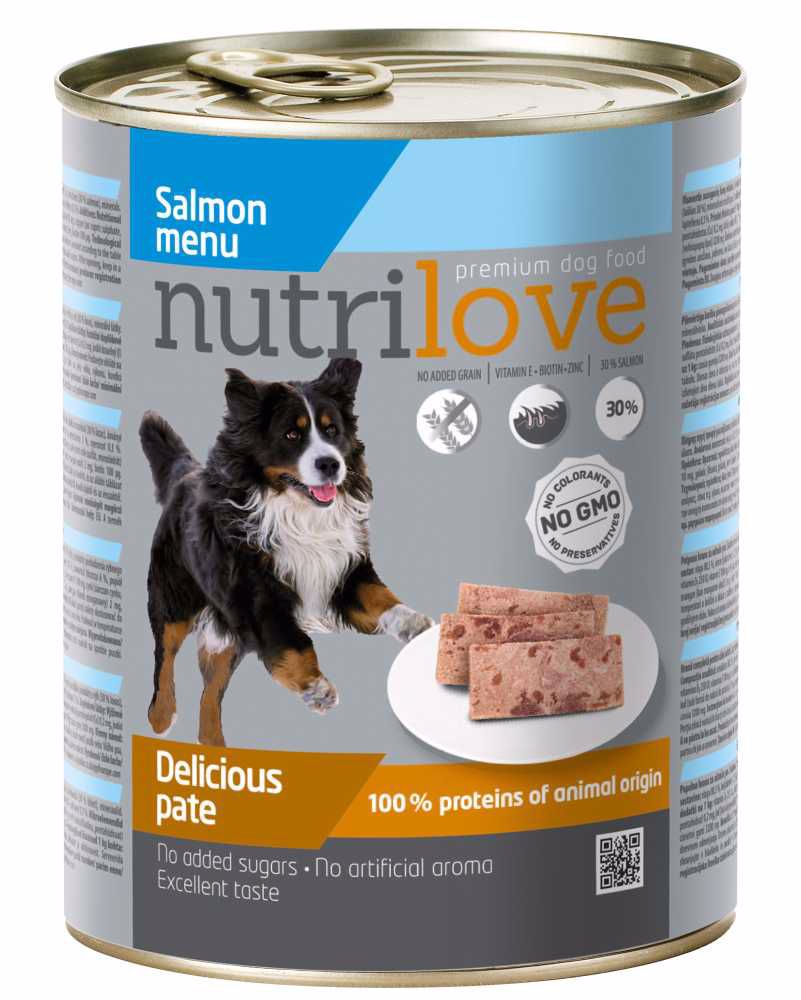 Nutrilove pes losos paté, konzerva 800 g
