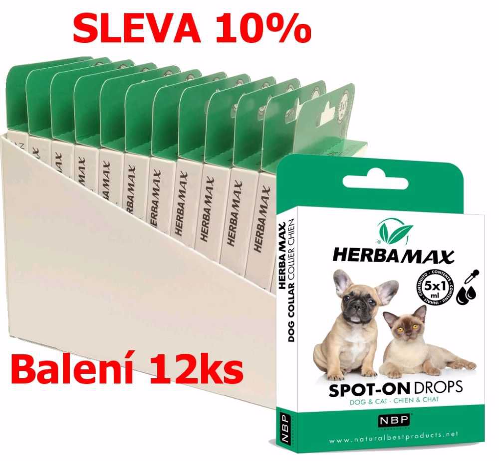 Herba Max Spot-on Dog & Cat repelentní kapky 5 x1 ml (12 ks) SLEVA 10 %