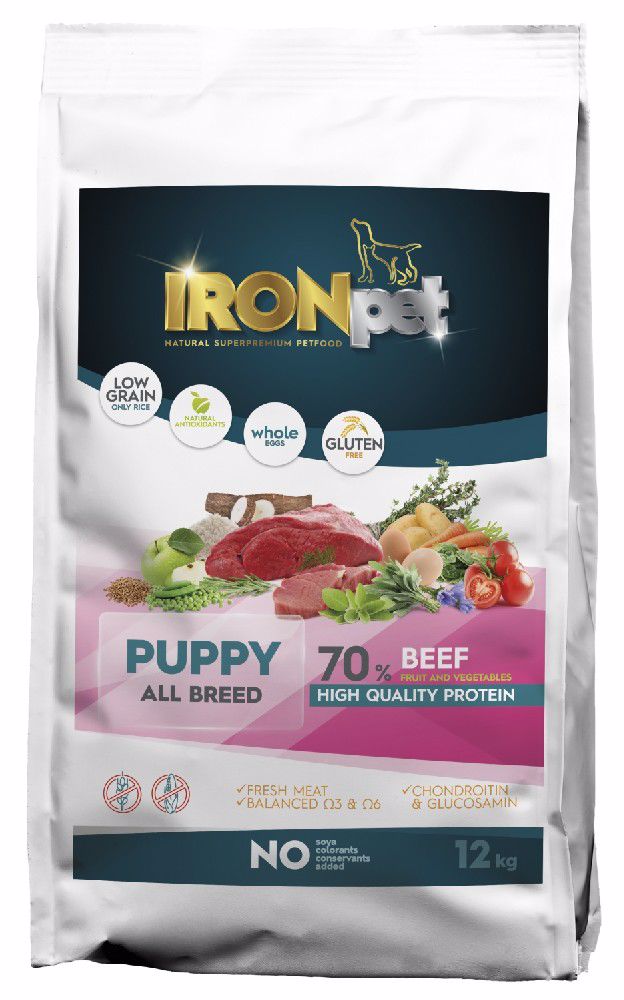 IRONpet Dog Puppy All Breed Beef (Hovězí) 12 kg