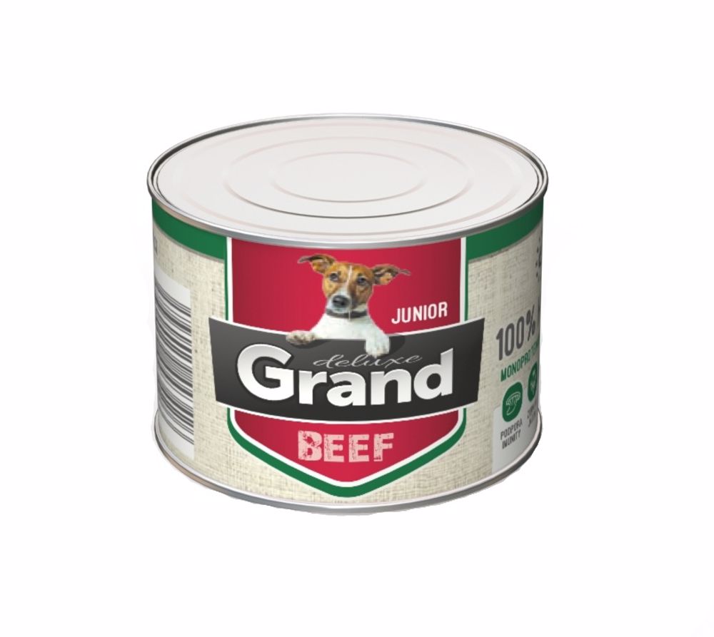 Grand deluxe Dog Junior 100 % hovězí, konzerva 180 g