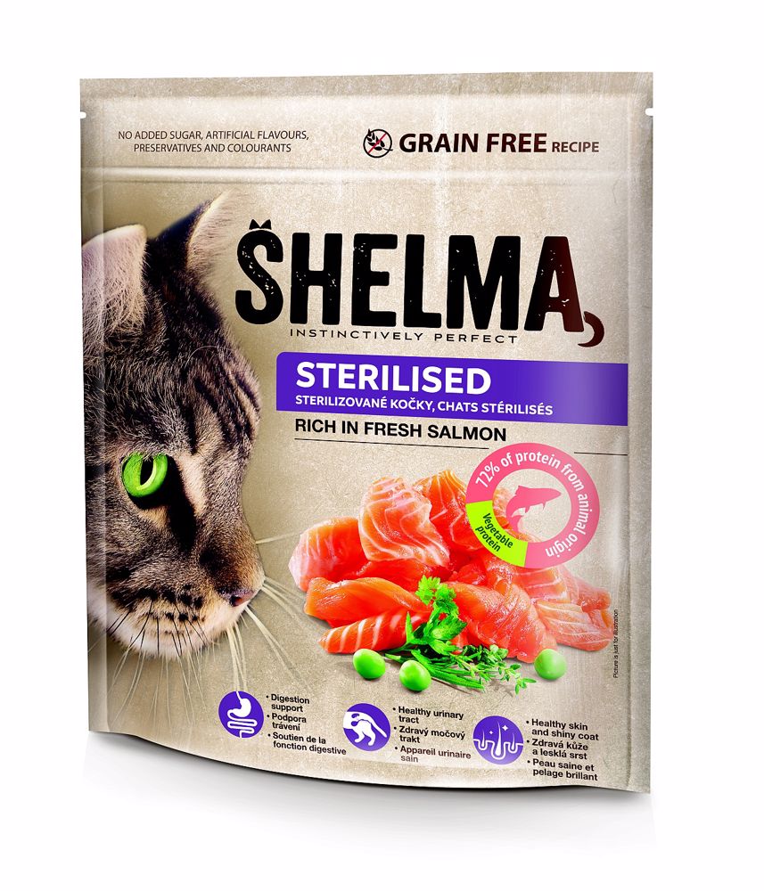 SHELMA Cat Sterilised Freshmeat Salmon GF 750 g