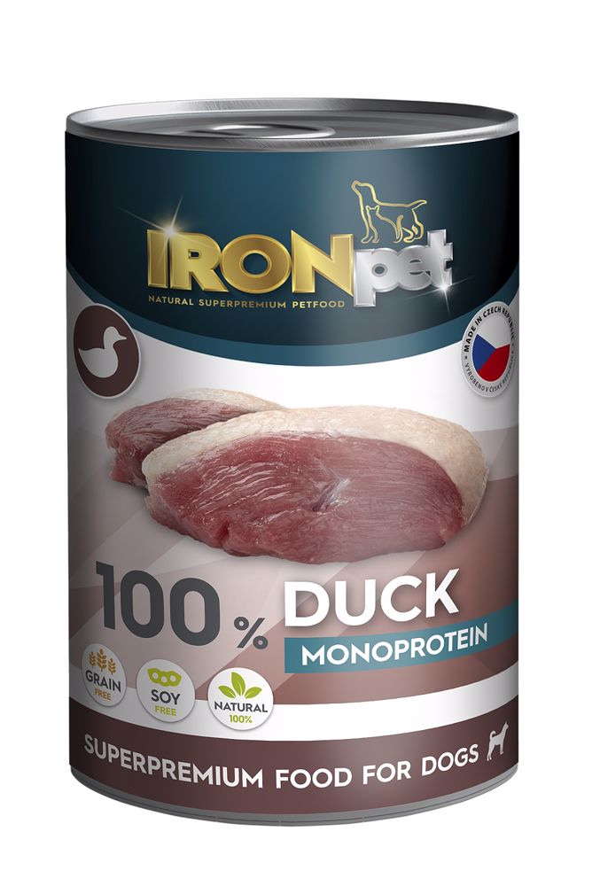 IRONpet Dog Duck (Kachna) 100 % Monoprotein, konzerva 400 g
