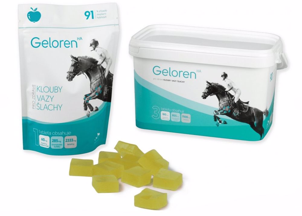 Kloubní výživa kůň Geloren HA (3  x 450 g ) - jablečná