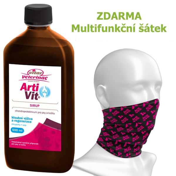 Vitar veterinae Artivit sirup 500 ml DÁREK Multifunkční šátek Vitar