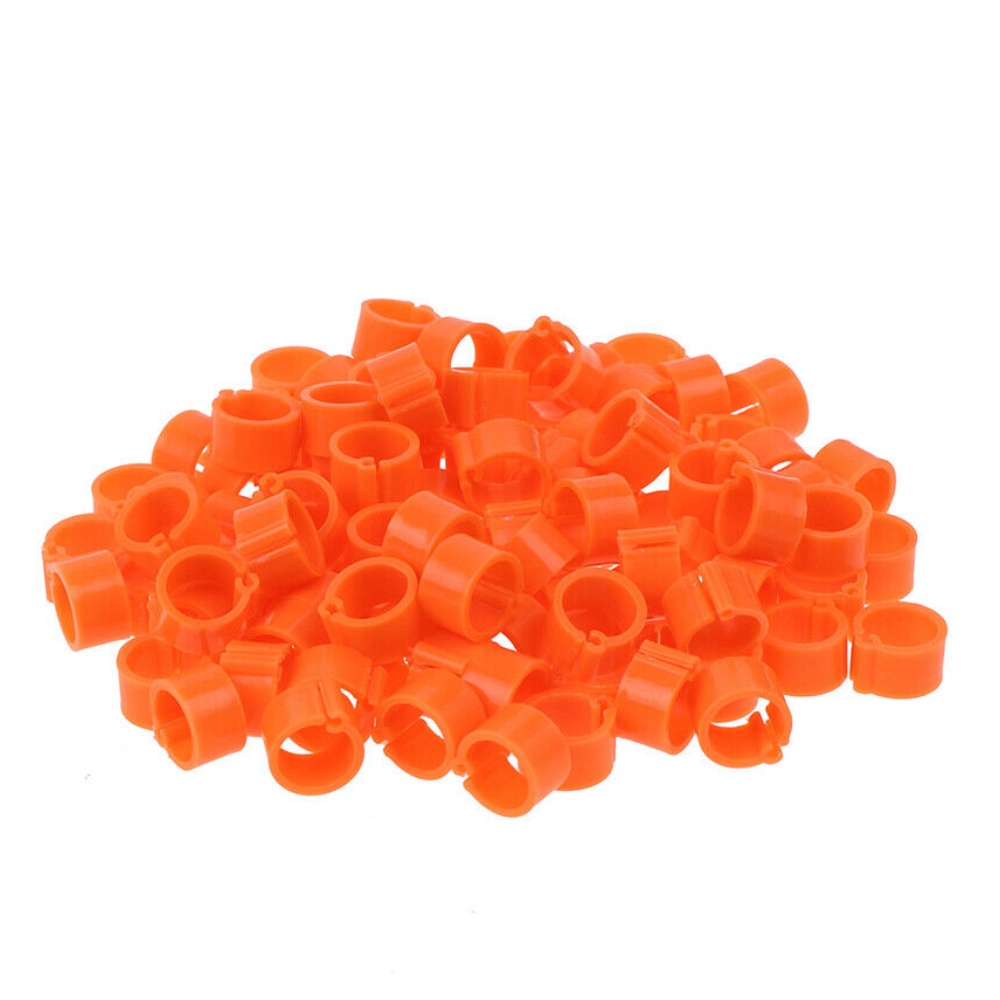 Kroužky zámkové plast 16 mm, oranžová
