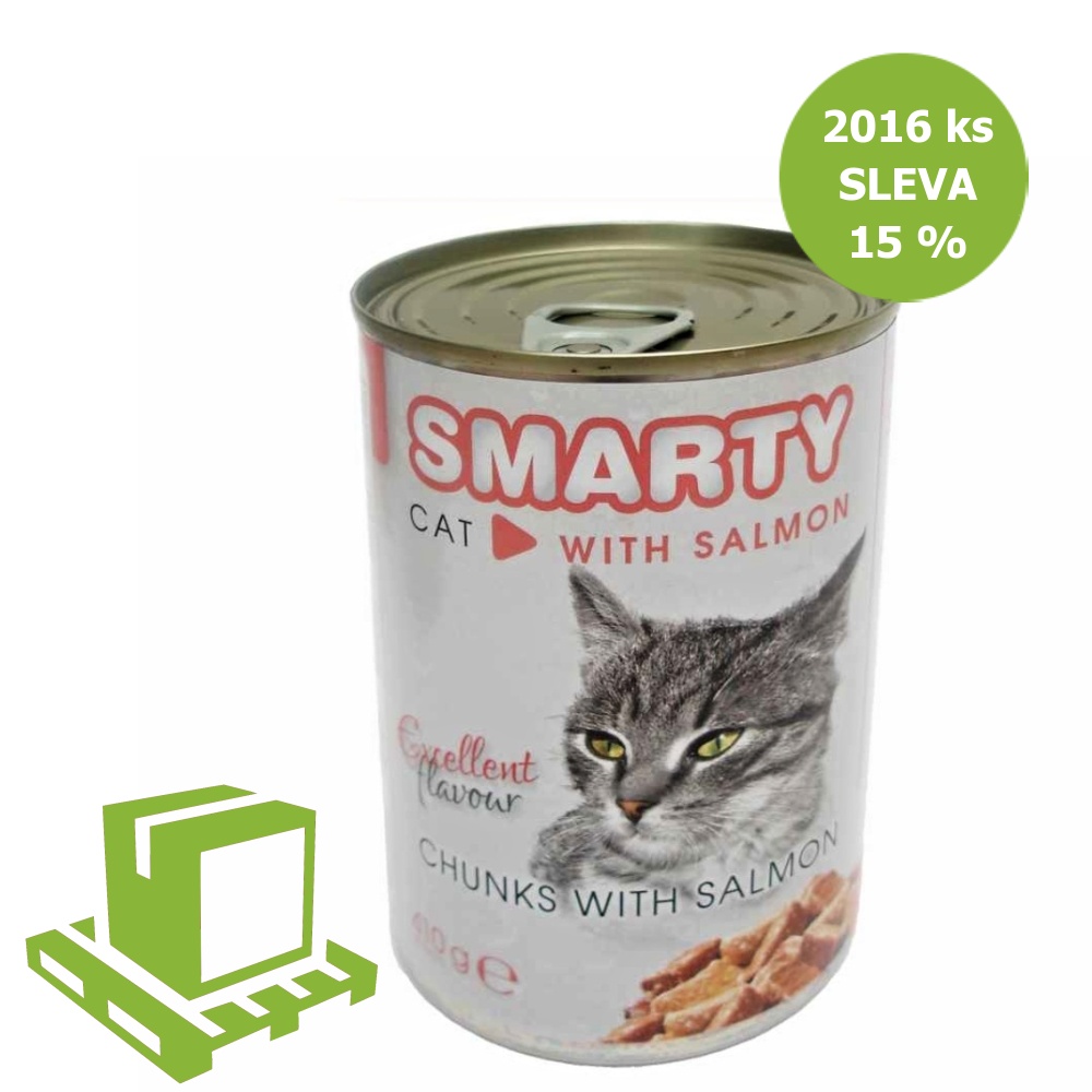 SMARTY Cat Losos chunks, konzerva 410 g (paleta 2016 ks) SLEVA 15 %