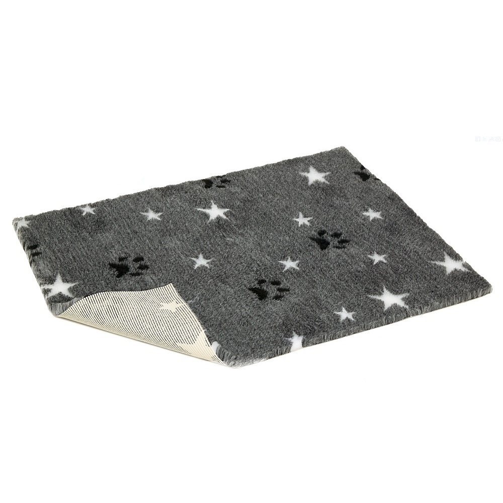 Vetbed protiskluz / Drybed šedá packa a hvězda 100 x 75 cm DELUXE, vlas 30 mm
