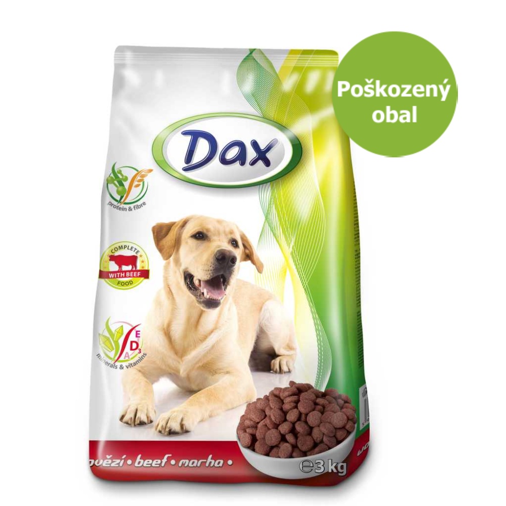 Dax Dog granule hovězí 3 kg - Poškozený obal - SLEVA 20 %