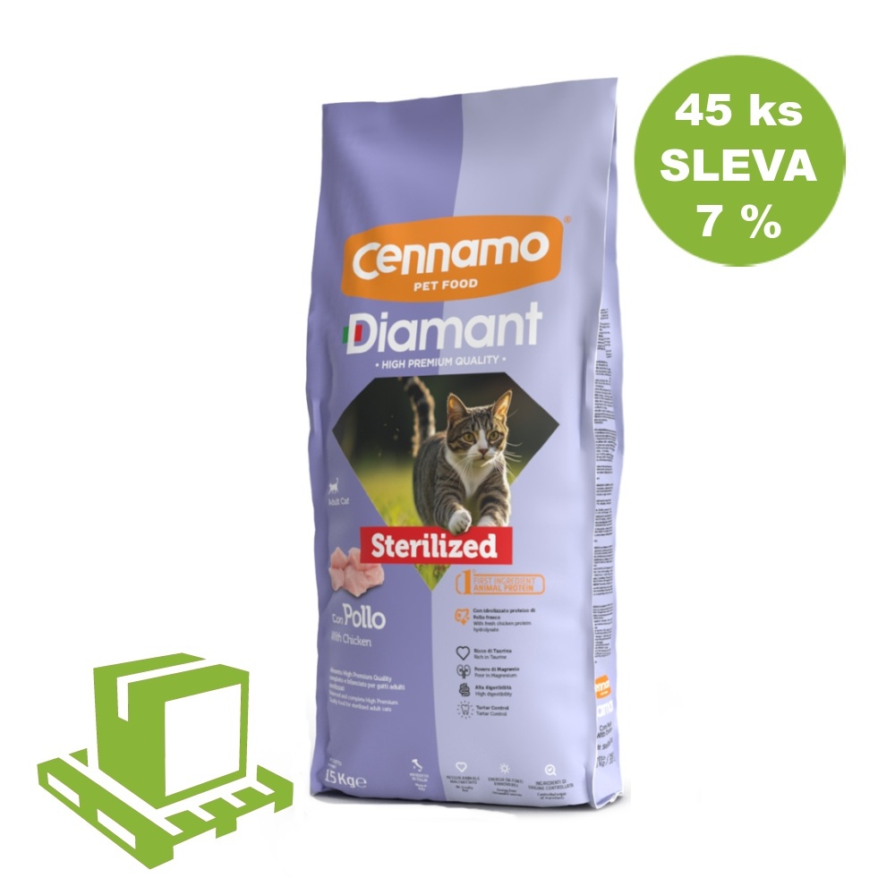 Diamant Cat Micio Sterilised Kuřecí 15 kg (paleta 45 ks) SLEVA 7 %