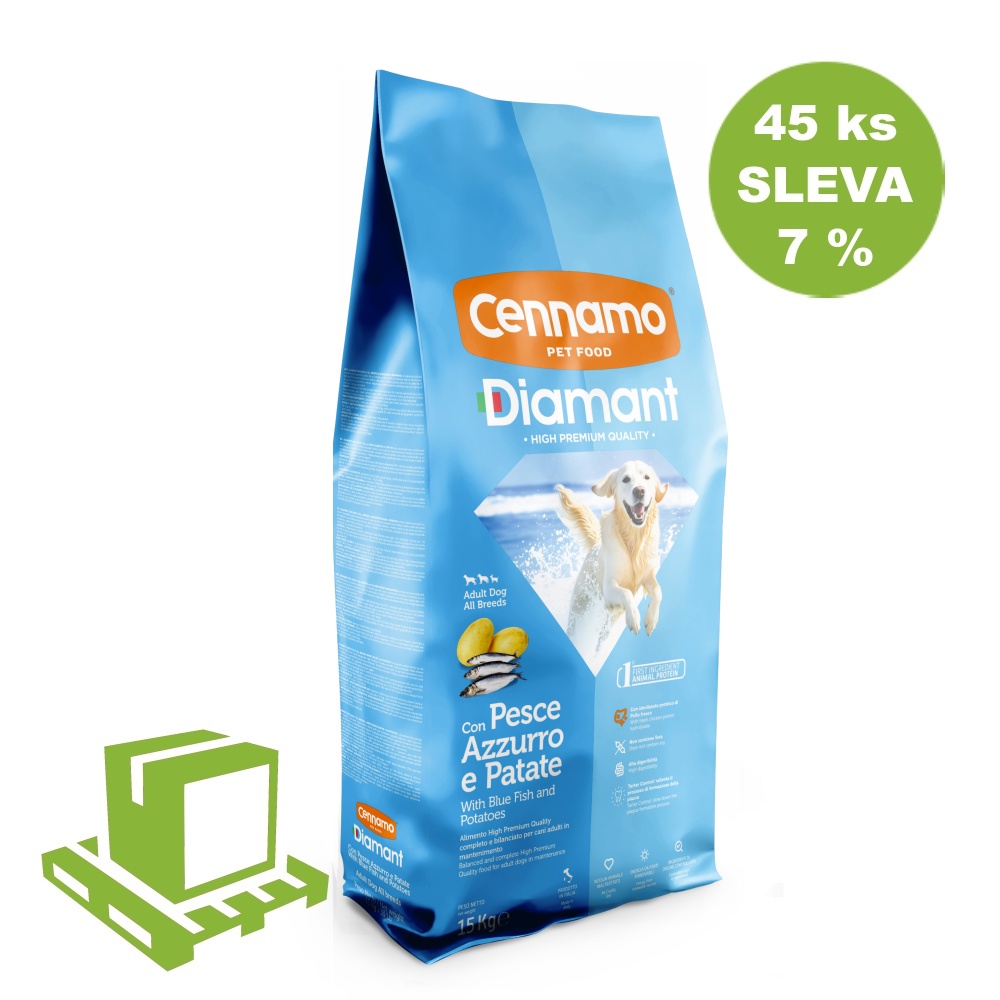 Diamant Dog Adult Modrá ryba a brambory 15 kg (paleta 45 ks) SLEVA 7 %