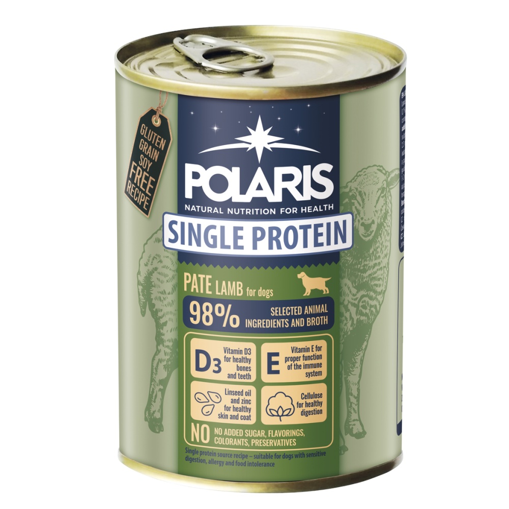 Polaris Single Protein Paté Pes Jehněčí, konzerva 400 g PRODEJ PO BALENÍ (6 ks)