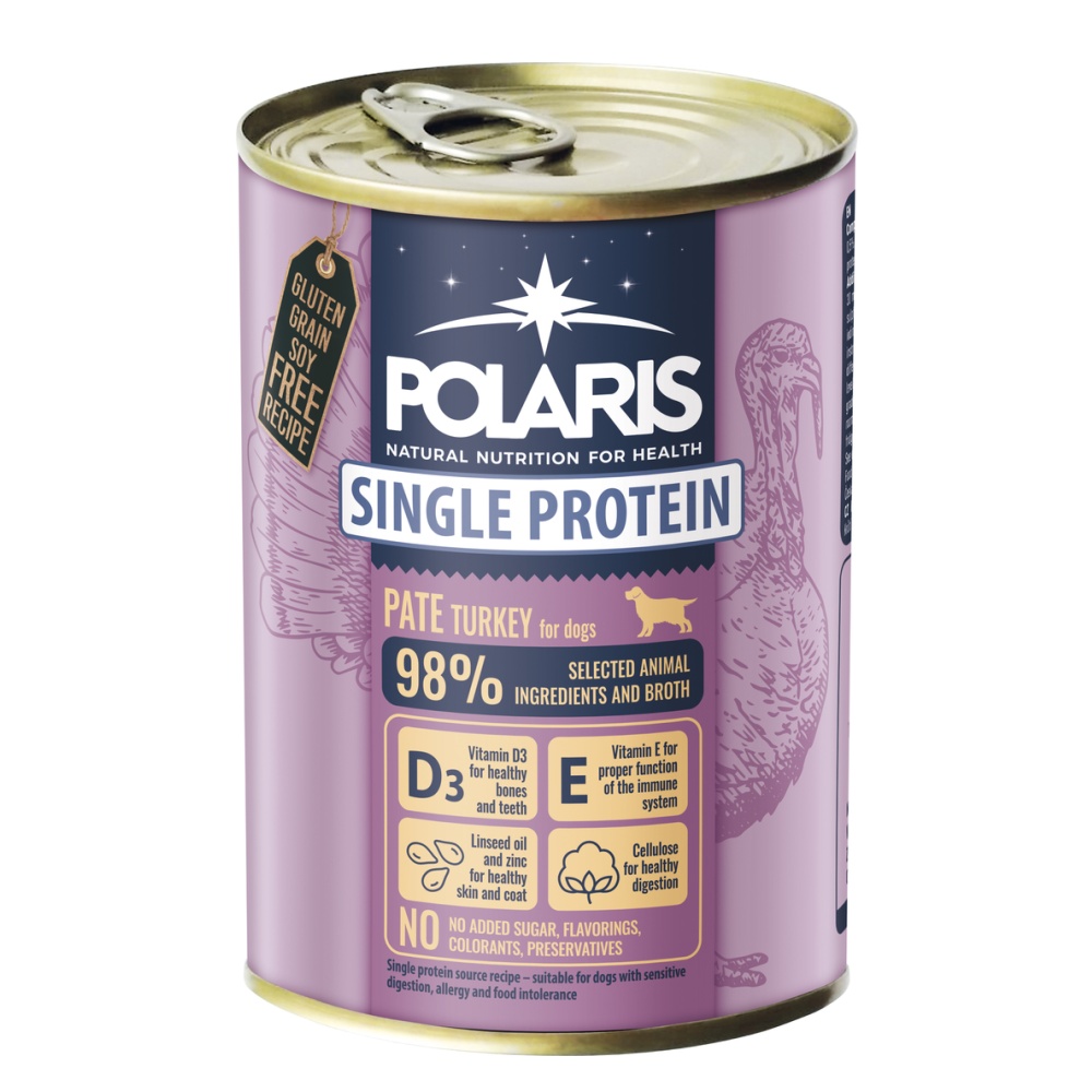 Polaris Single Protein Paté Pes Krůtí, konzerva 400 g PRODEJ PO BALENÍ (6 ks)