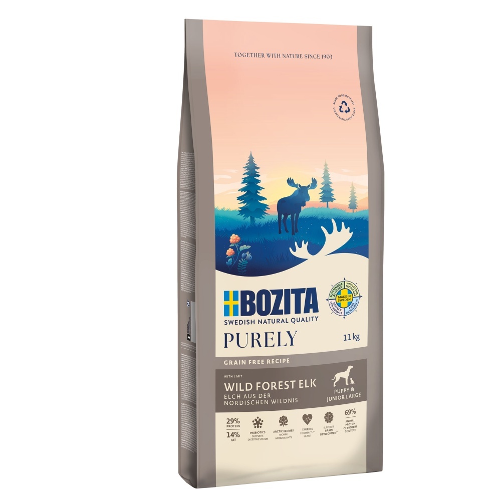 Bozita Purely Dog Puppy&Junior Large Elk GF 11 kg