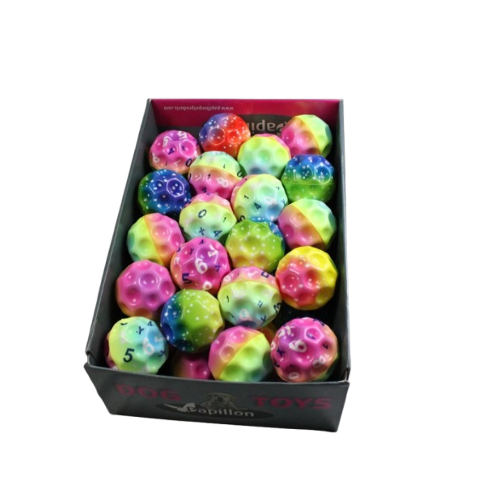 Míčky měkké gumové duhový design 6 cm