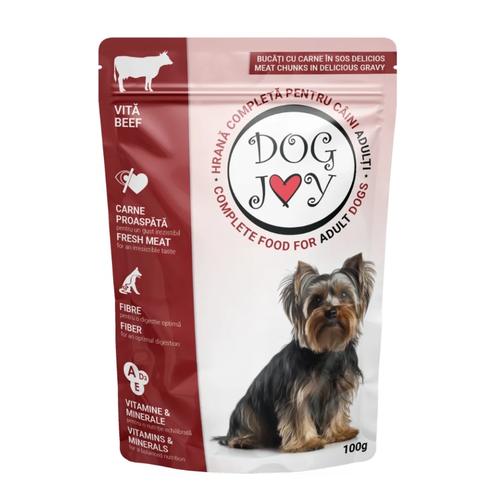 Dog Joy hovězí v omáčce, kapsa 100 g