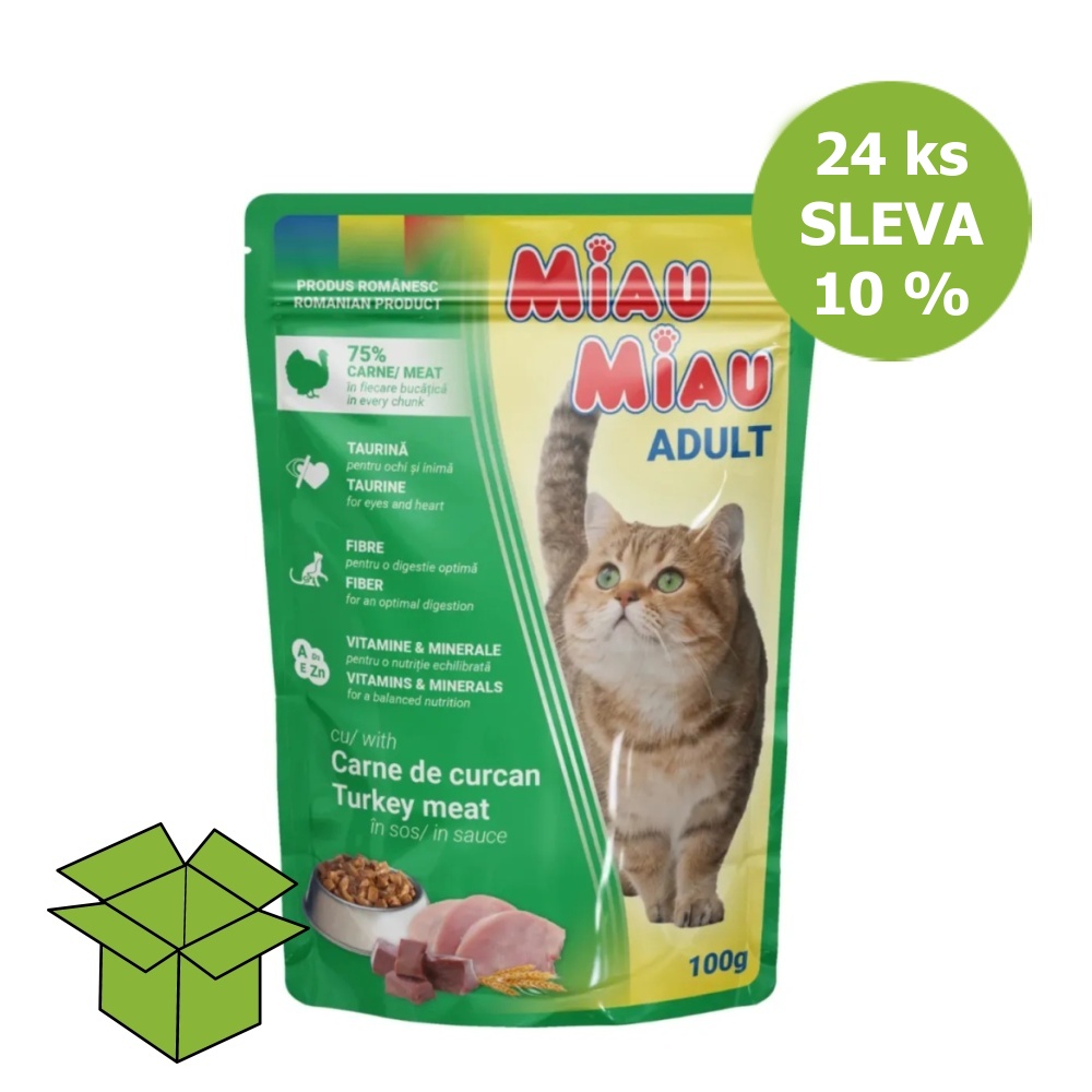 Miau Miau Cat krůtí, kapsa 100 g (24 ks) SLEVA 10 %