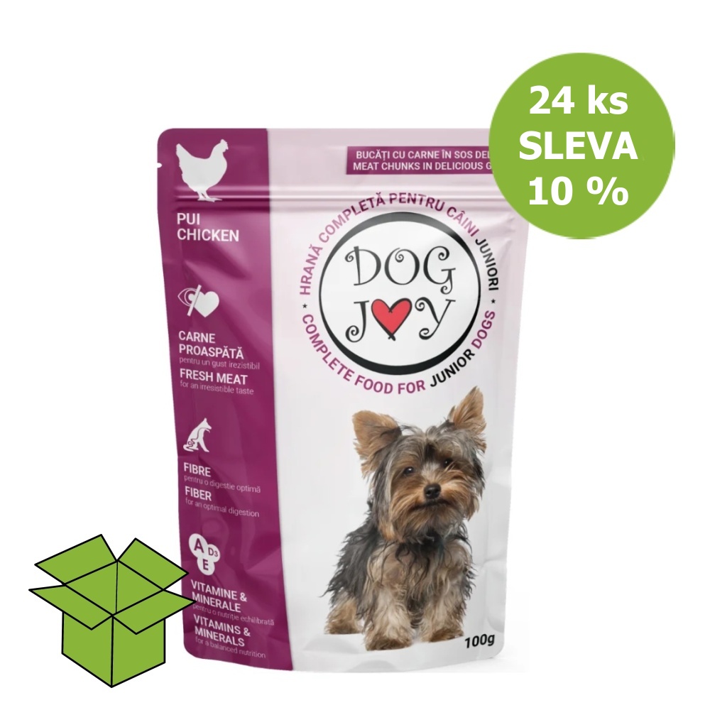 Dog Joy Junior kuřecí v omáčce, kapsa 100 g (24 ks) SLEVA 10 %