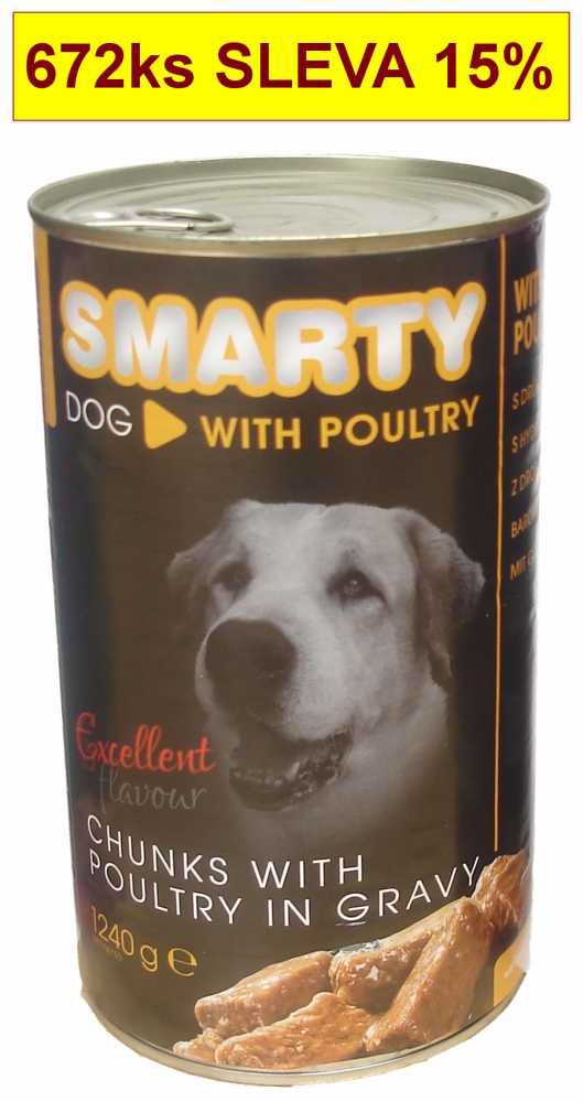SMARTY Dog Drůbeží chunks, konzerva 1240 g