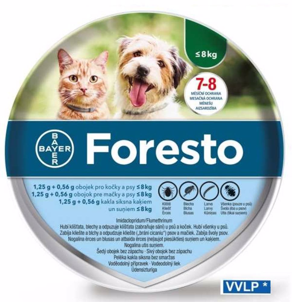 Foresto pro kočky a psy do 8 kg 1,25 + 0,563 g